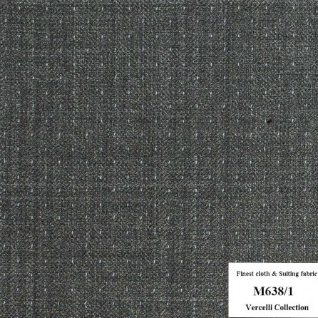 M638/1 Vercelli CXM - Vải Suit 95% Wool - Xám Trơn